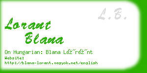lorant blana business card